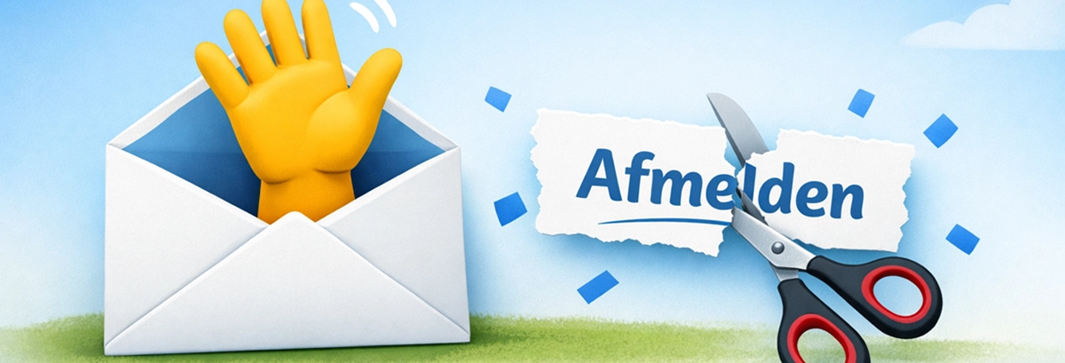 envelop met hand en schaar